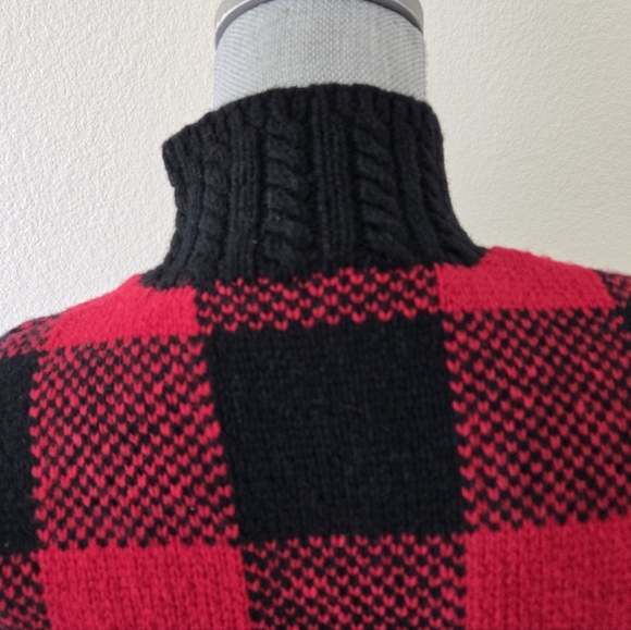 Ralph Lauren Womens Vest Medium Vintage Full Zip Hand Knit 100% Lambs Wool Check - Picture 10 of 16